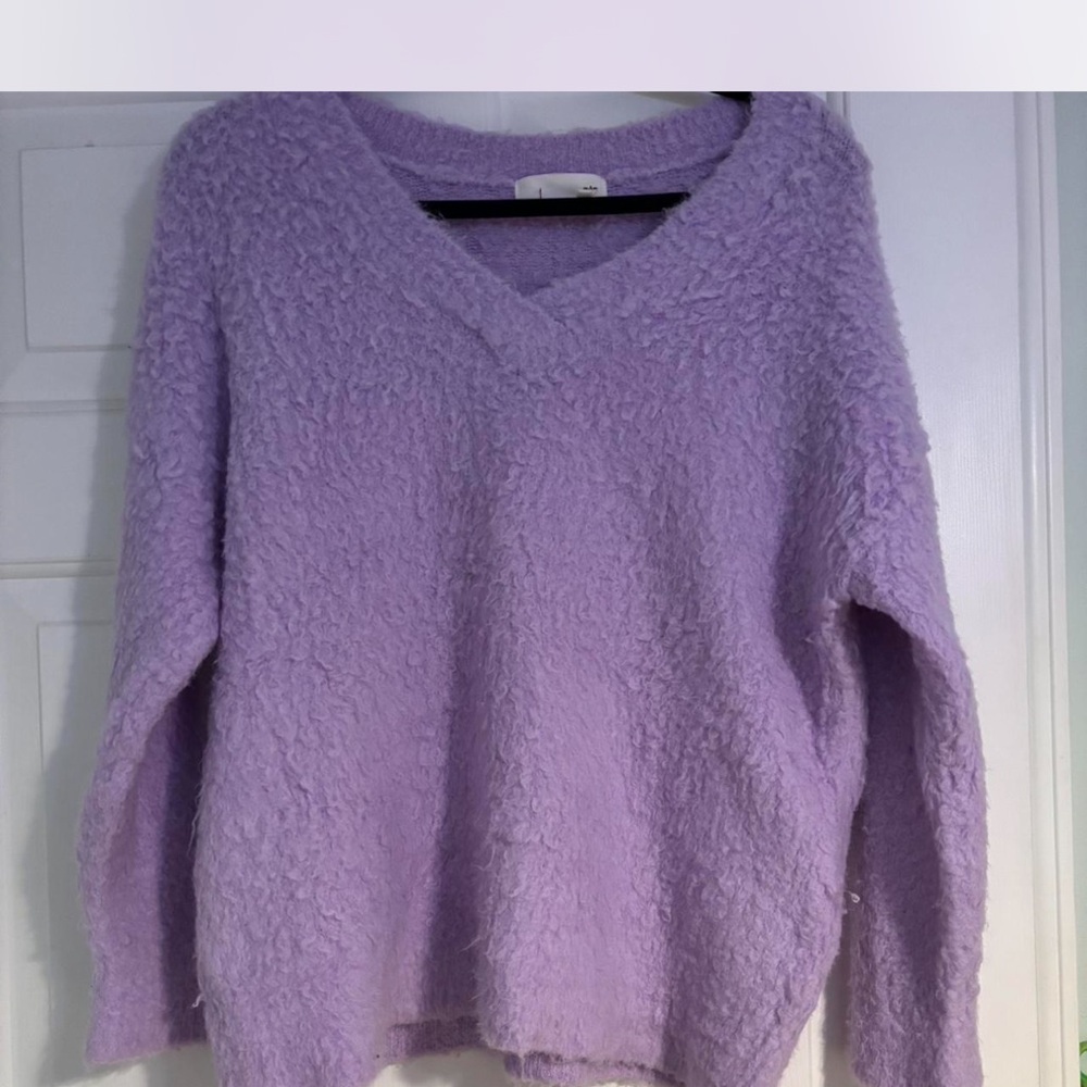 Anthropologie Lilac V-Neck Sweater